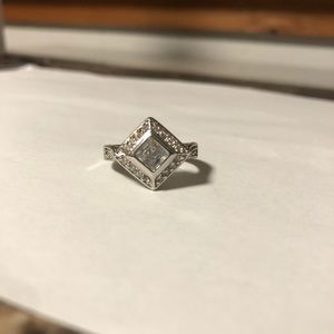 Silver Faux Engagement Ring Costume Jewelry